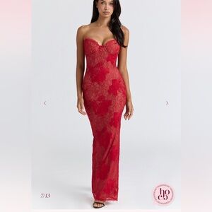 new House of CB LUCIENNE
Red Lace Embroidered Maxi Dress - Limited Edition